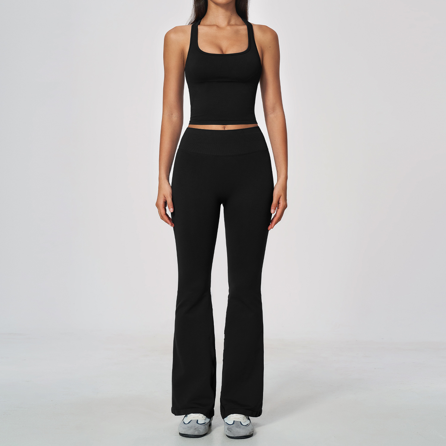 Conjunto de Yoga Feminino de 2 - Seamless Ribbed Workout Tank Top avaliação e preço