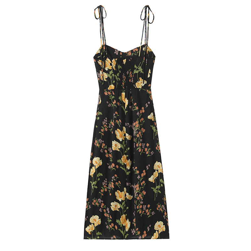 Yenkye estilo francês vintage  - French Vintage Floral Midi Dress avaliação e preço