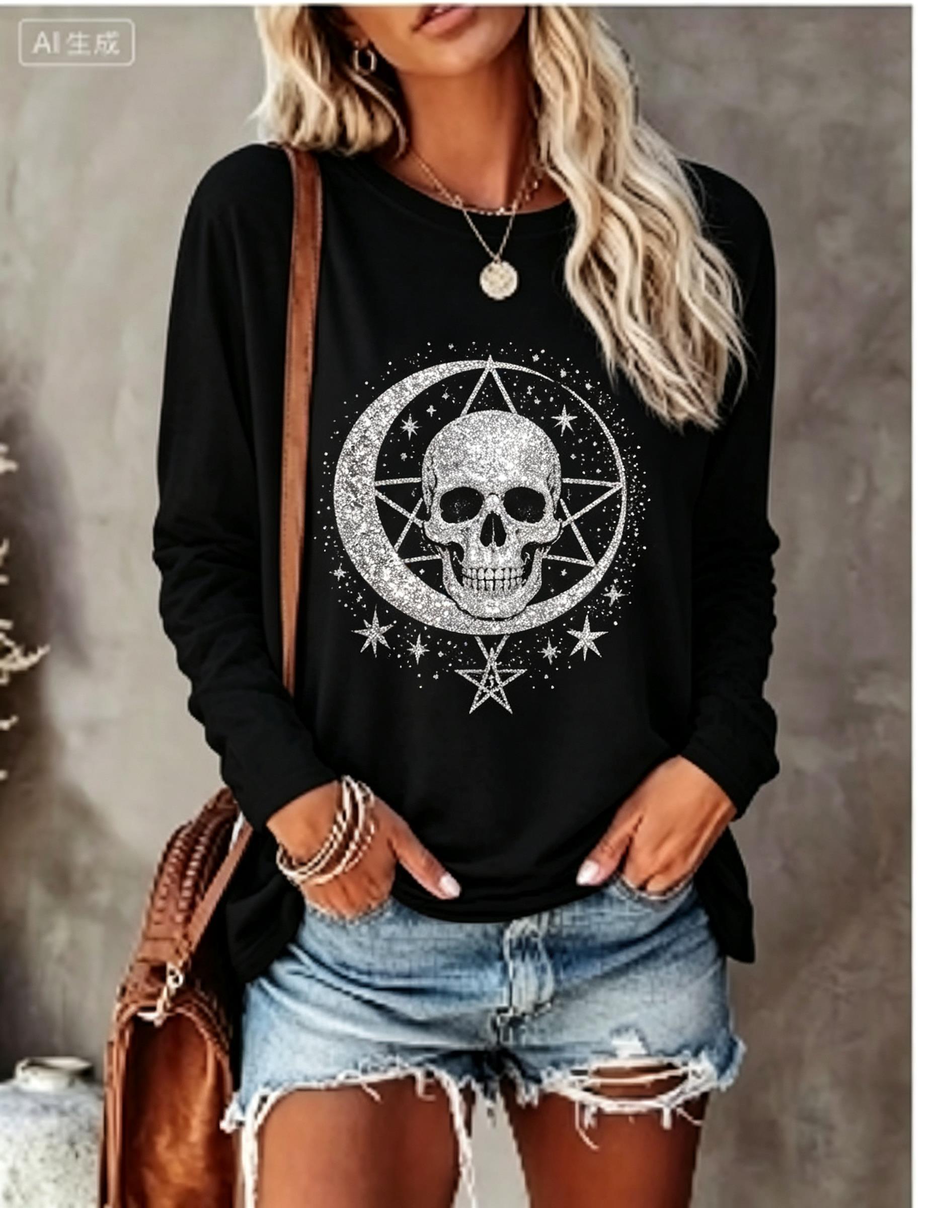 Camiseta Feminina de Manga Lon - Blouses avaliação e preço