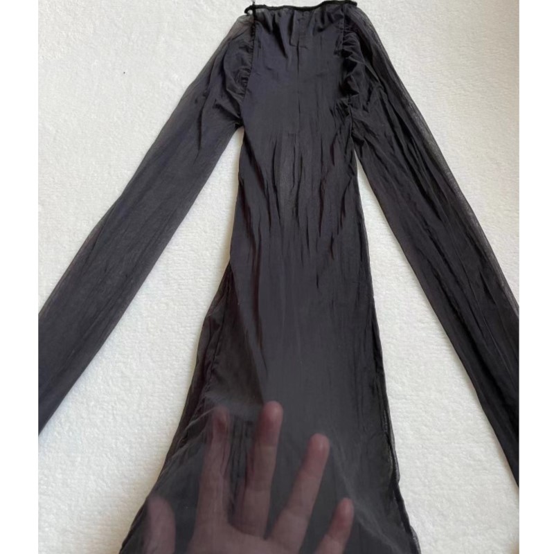 Bodystockings Transparentes e  - Sexy Mesh Sheer Bodycon Dress avaliação e preço